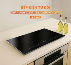 Bếp điện từ đôi Nanoco NICL483 tặng bộ nồi 4 món