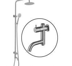 Bộ sen cây tắm đứng lạnh inox xước cao cấp