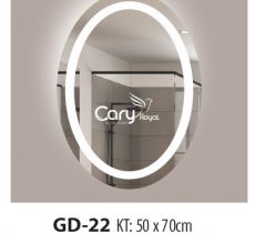 Gương oval led viền kim loại GD22