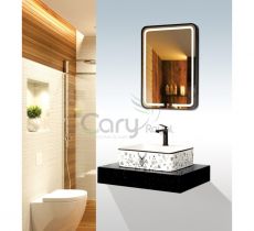 Lavabo đặt bàn mặt đá gương có đèn Cary Royal 52