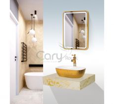 Lavabo đặt bàn mặt đá gương có đèn Cary Royal 54