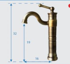 Vòi lavabo nóng lạnh mạ đồng T02