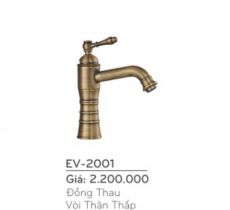 Vòi lavabo rửa mặt mạ đồng Everest EV2001